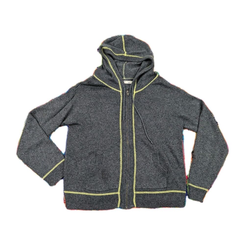 Old Navy Gray Knit Hooded Full Zip Cardigan Sweater With Pockets Womens S READ!